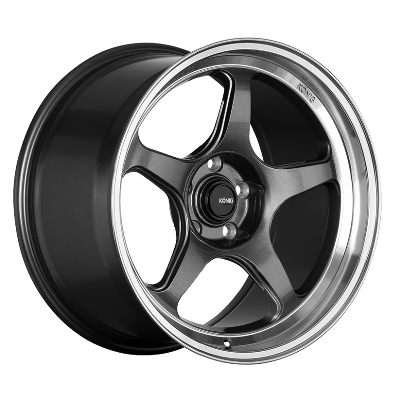 Konig Hyperspec 19×8.5A 5×114.3 ET42 Anthracite Metallic Wheel w/ Mirror Machined Lip (Knurled Bead)