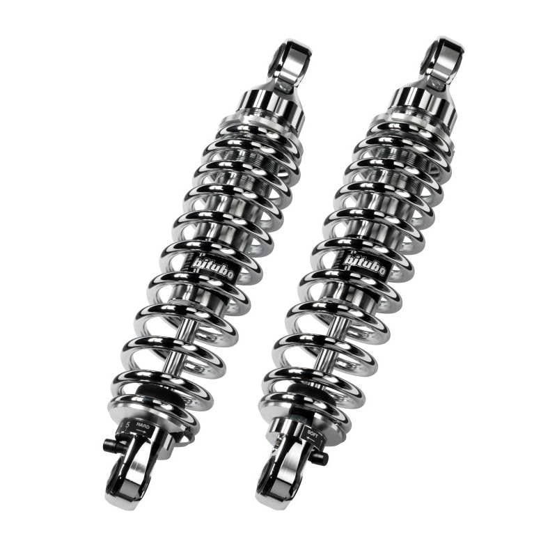 Bitubo WME0 Twinshocks Adjustable: Spring Preload, Rebound, Length 356mm, Chrome Edition