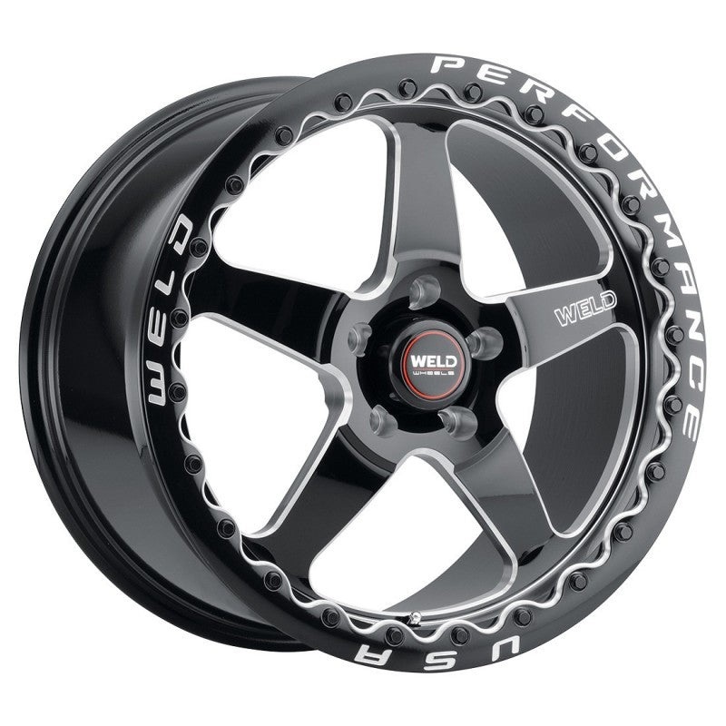 Weld S904 17×10 Ventura Beadlock 5×127 ET38 BS7.00 Gloss BLK MIL DIA 71.5