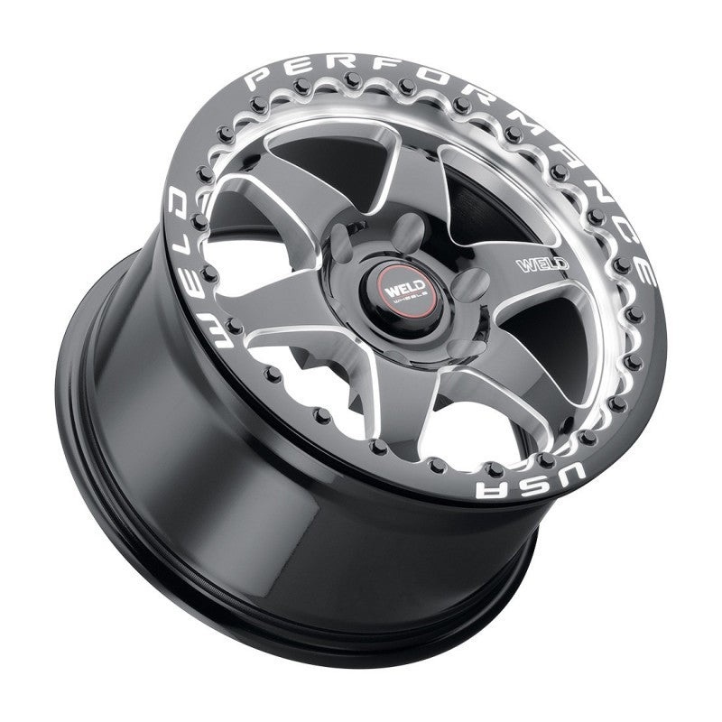 Weld S909 20×10 Ventura 6 Beadlock 6×135 ET38 BS7.00 Gloss BLK MIL DIA 87.1