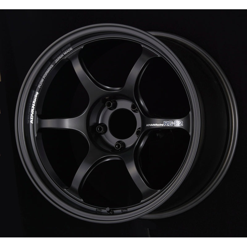 Advan RG-D2 18×9.5 +35 5-120 Semi Gloss Black Wheel