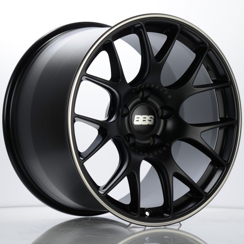 BBS CH-R 19×12 5×130 ET45 CB71.6 Satin Black Polished Rim Protector Wheel w/ Motorsport Etching
