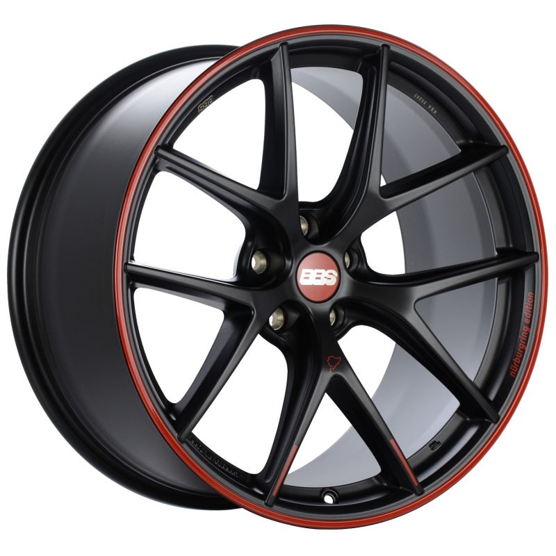 BBS CI-R Nurburgring Edition 19×9 5×112 ET42 Satin Black/Red Lip Wheel – 82mm PFS Required