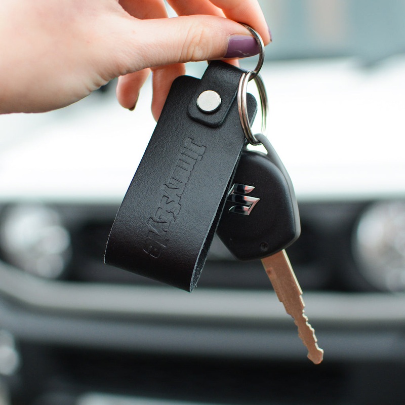 JIMNYSTYLE Leather Embossed Keyring Black