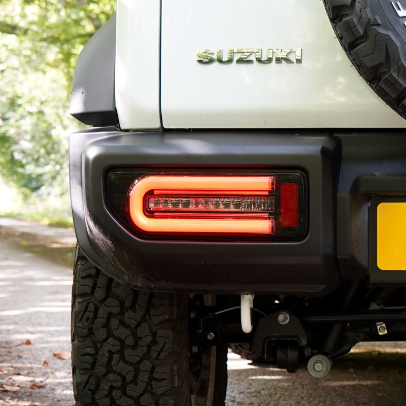 JIMNYSTYLE LED Tail Lights for Suzuki Jimny (2018+) – Smoked RHD with Rear Fog Light