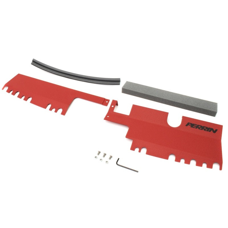 Perrin 15-21 WRX/STI Radiator Shroud (With OEM Intake Scoop) – Red