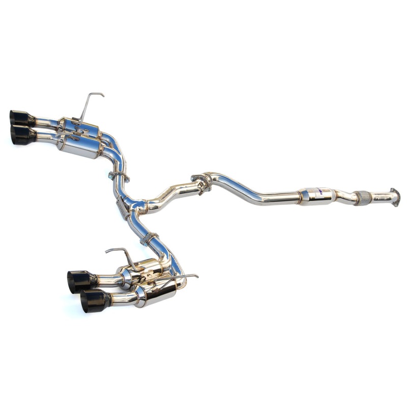 Invidia Gemini R400 Single Layer Quad Black Tip Catback Exhaust 2015+ WRX/STI