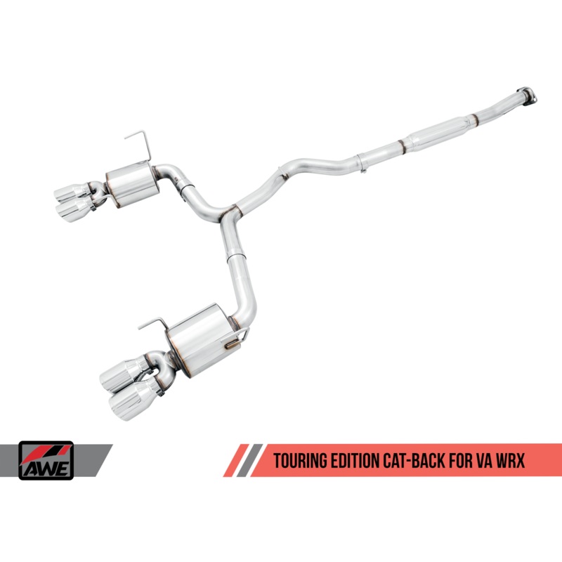 AWE Tuning Touring Edition Cat Back Exhaust Chrome Tips for 2015+ WRX