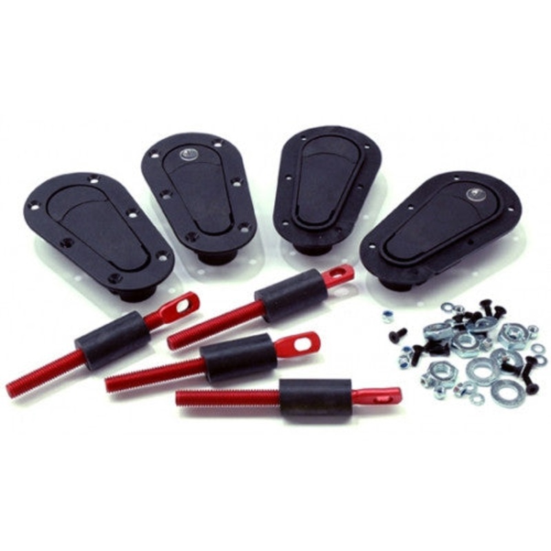 D.R.I , AFTERMARKET , BLACK , FLUSH MOUNTED , AERO BONNET CATCHS .