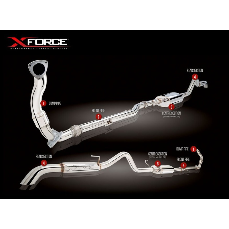 X Force 3″ Turbo Back Exhaust System Nissan Navara D40 Stx Auto 2011-2015