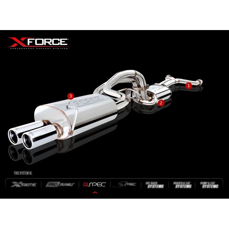 X Force FORD FALCON XR8 BA/BF V8 03-07 Twin Stainless Cat Back 2.5″ Exhaust System