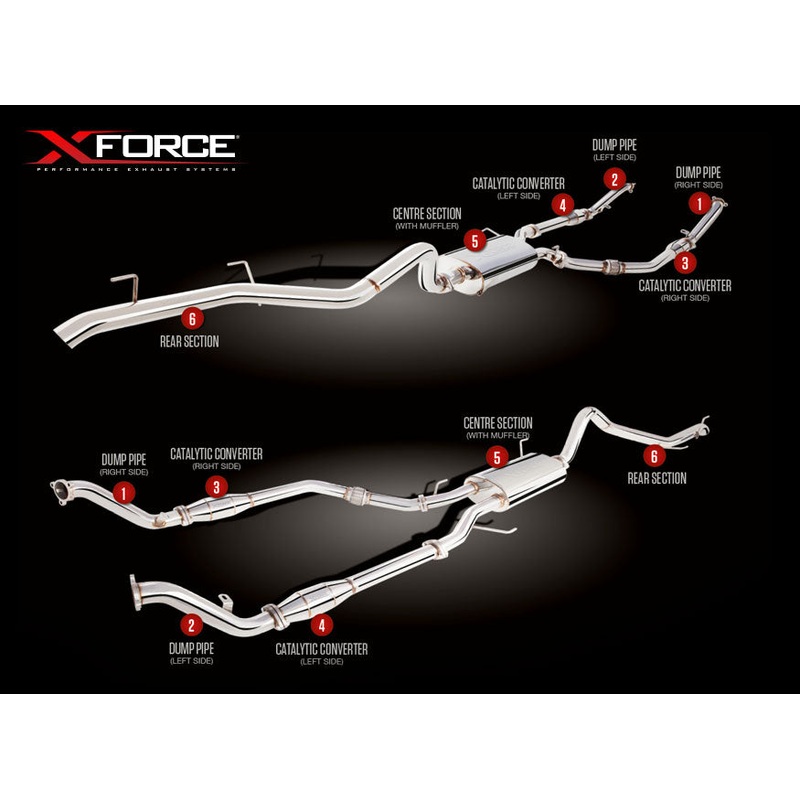 X FORCE TOYOTA LANDCRUISER 200 SERIES V8 TD 07-16 2.5 Turbo Back Exhaust