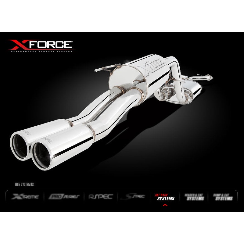 X FORCE FPV PURSUIT BA/BF V8 UTE 03-07 Twin 2.5 Cat-Back Exhaust Large Muffler