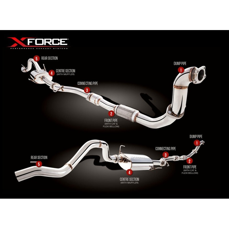 X FORCE ISUZU D-MAX 4WD 12-18 3 Turbo-Back Exhaust With No Cat