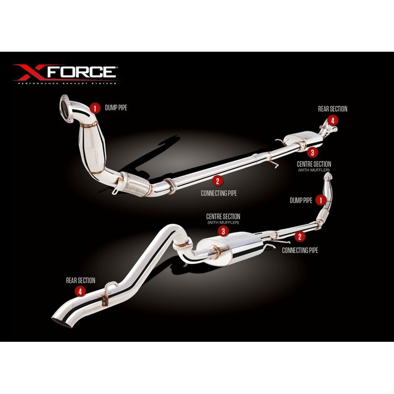 X FORCE MITSUBISHI TRITON 2.5L TD (09-15) 3″ Turbo Back Exhaust with Cat