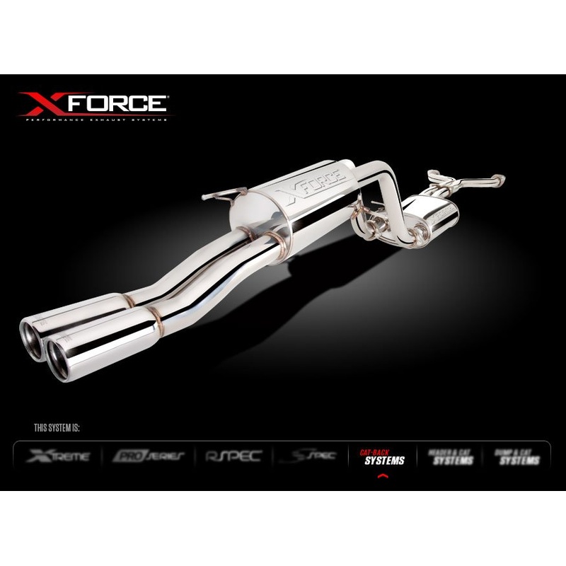 X FORCE FPV PURSUIT FG V8 5.4L UTE 08-11 Twin 2.5 Stainless Cat-Back Exhaust