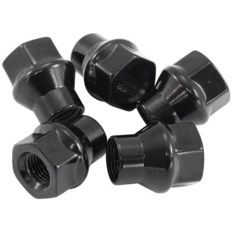 AeroFlow=Conical ET Style Open Black Wheel Nuts – M12 x 1.50mm 60 Degree Taper