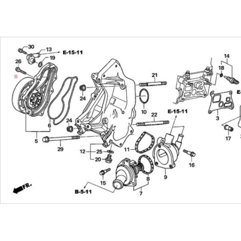 HONDA OEM WATER PUMP OUTLET – HONDA ACCORD 19200RBC013