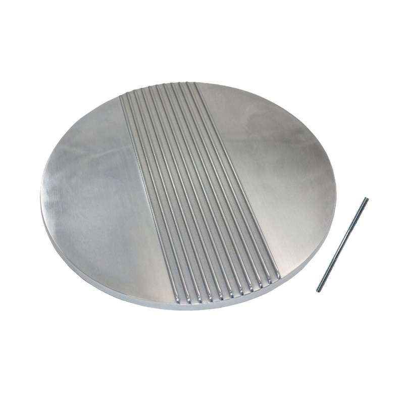 14″ Polished Aluminum Half Finned Air Cleaner Top