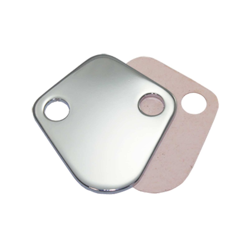 Chevy Big Block Chrome Steel Fuel Pump Block-Off Plate
