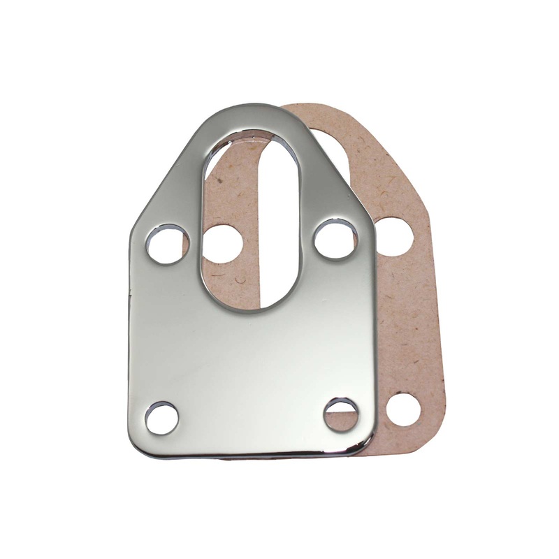 Chevy Small Block Chrome Steel Fuel Pump Mounting Plate