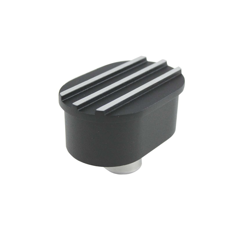 Finned Aluminum Oval Push-In Breather – Black