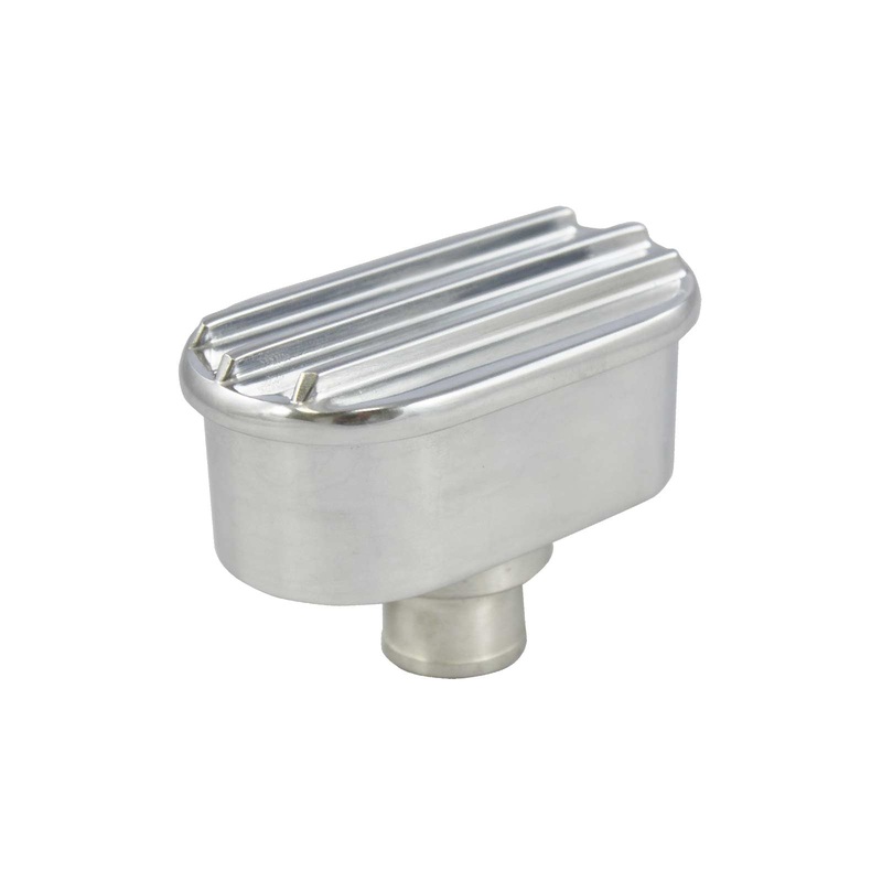 Finned Aluminum Oval Push-In Breather – Polished
