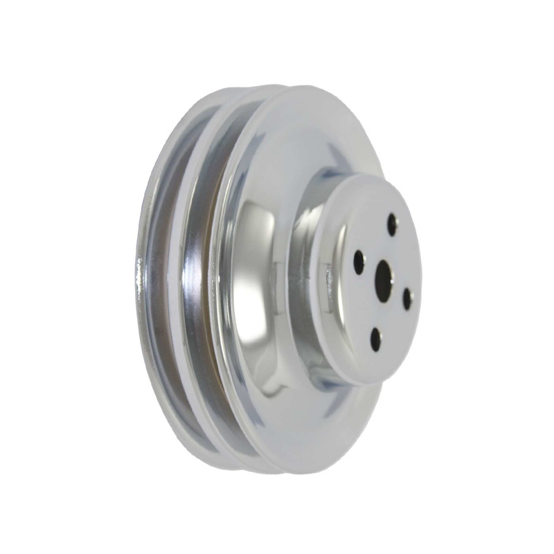Ford Small Block Double-Groove Chrome Steel Water Pump Pulley