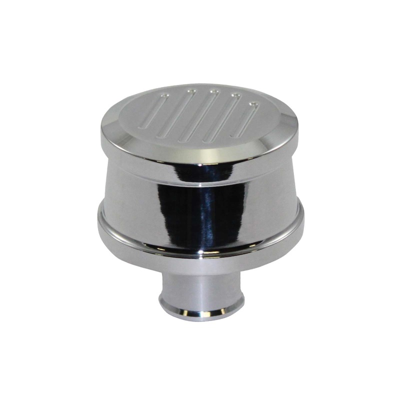 Polished Aluminum Ball Milled Round Push-In Breather