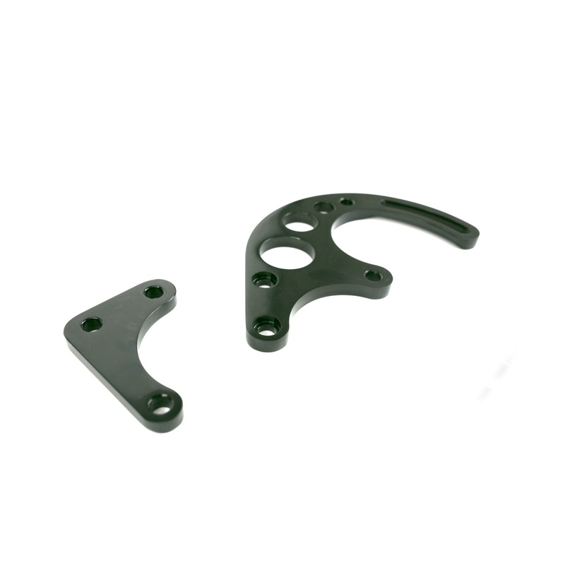 Chevy Small Block Long Water Pump 2-Piece Power Steering Bracket – Black