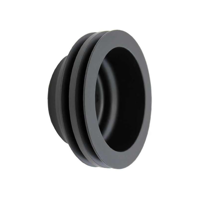 Chevy Small Block Long Water Pump Double-Groove Aluminum Crankshaft Pulley – Black