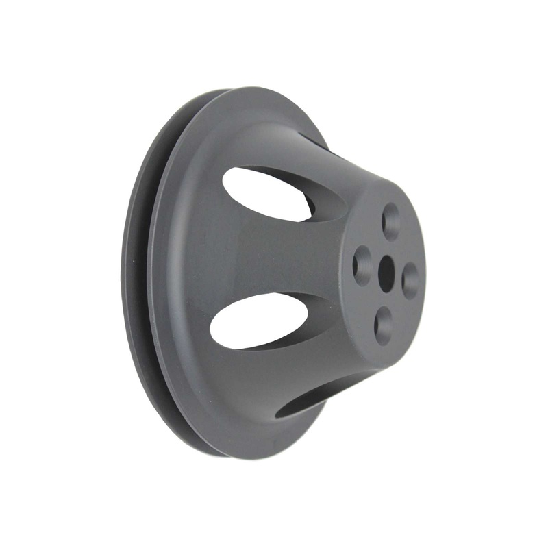 Chevy Small Block Single-Groove Aluminum Short Water Pump Pulley – Black