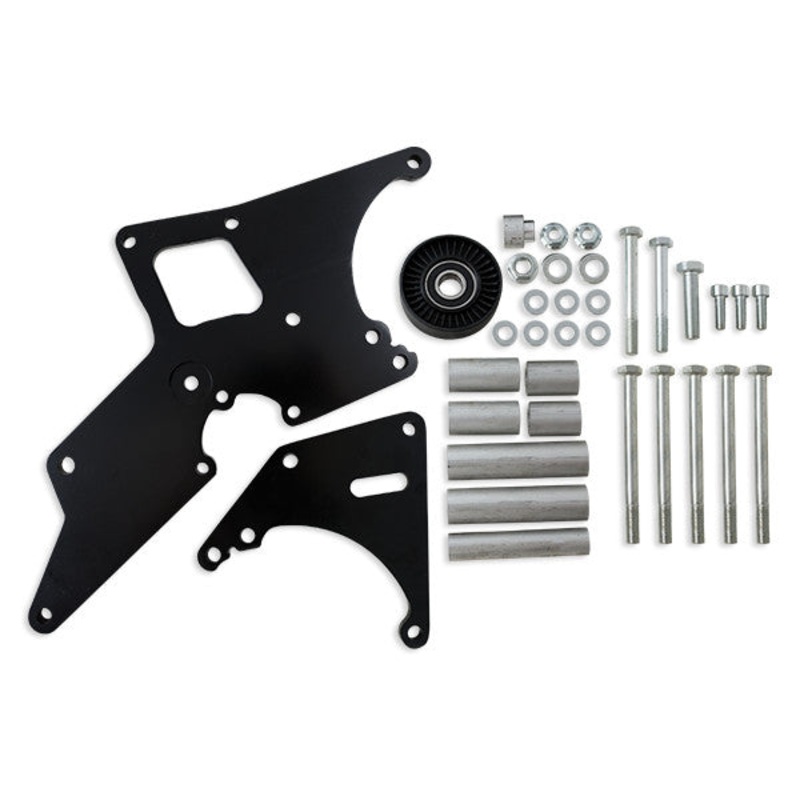 GM Truck LS Alternator & Power Steering Relocation Bracket – Black