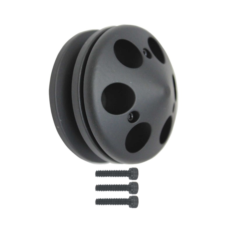 Single-Groove Aluminum Alternator Pulley with Nose Cone Cover – Black