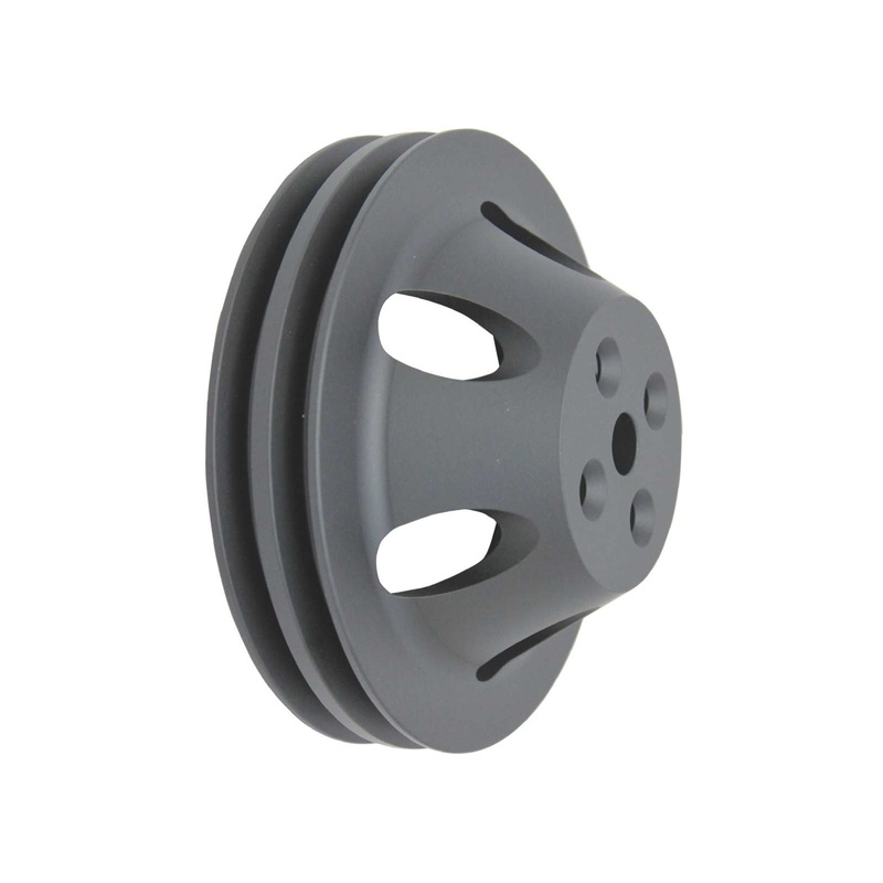 Chevy Big Block Double-Groove Aluminum Short Water Pump Pulley – Black