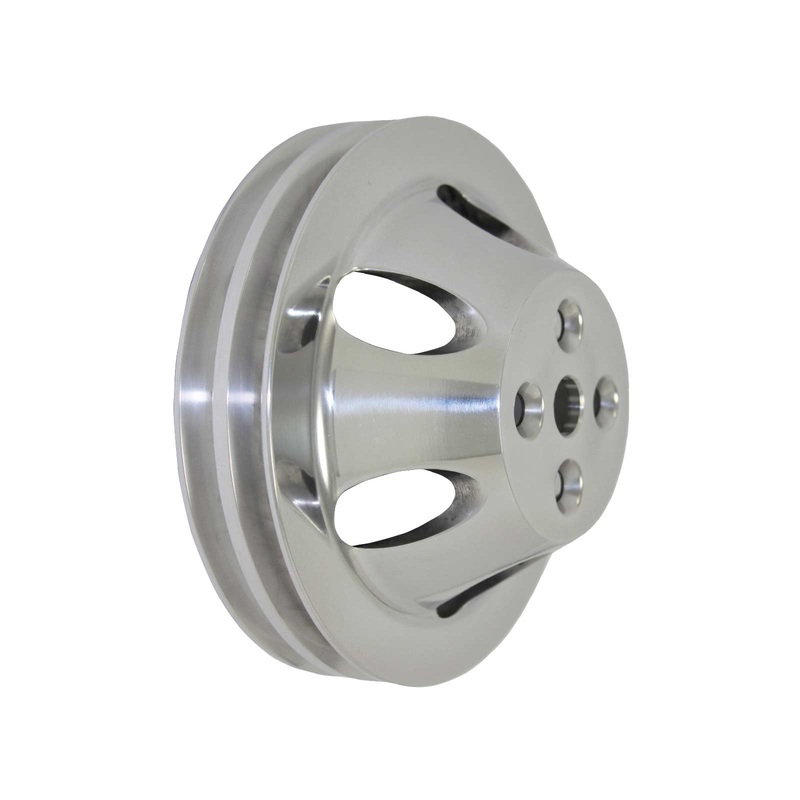 Chevy Big Block Double-Groove Aluminum Short Water Pump Pulley – Satin