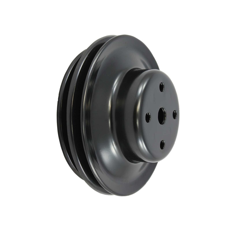 Chevy Big Block Double-Groove Steel Long Water Pump Pulley – Black