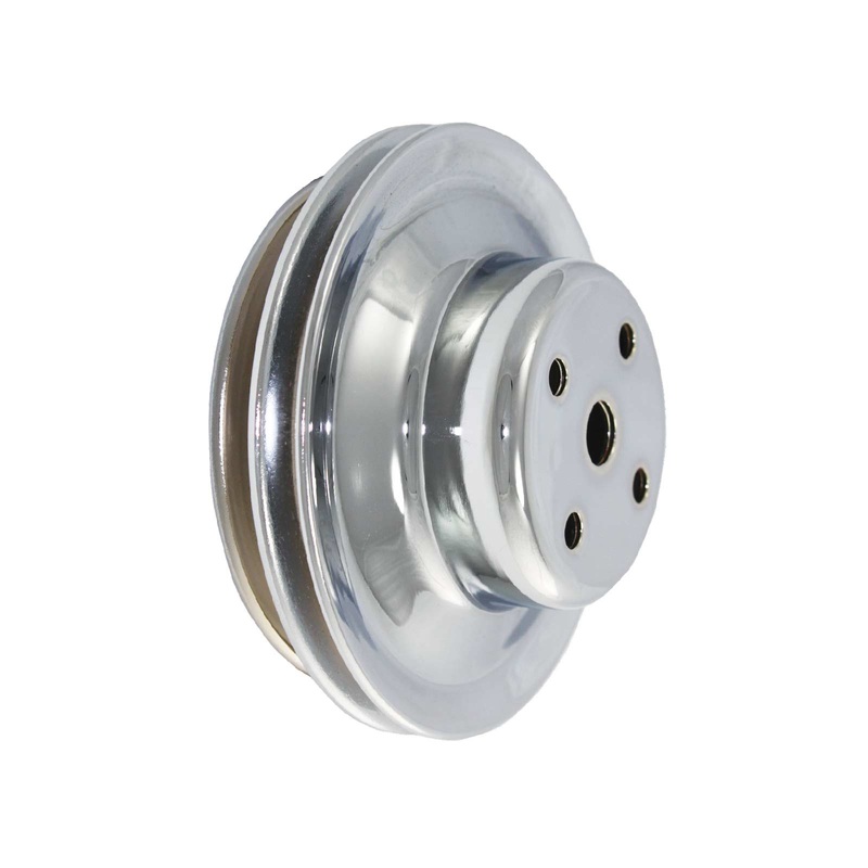 Chevy Big Block Double-Groove Steel Long Water Pump Pulley – Chrome