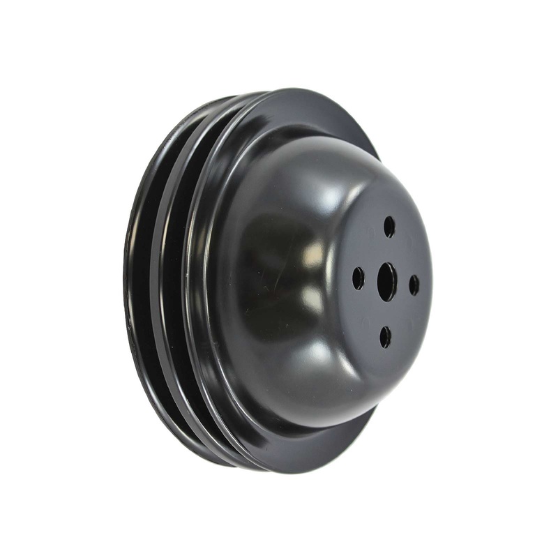 Chevy Big Block Double-Groove Steel Short Water Pump Pulley – Black