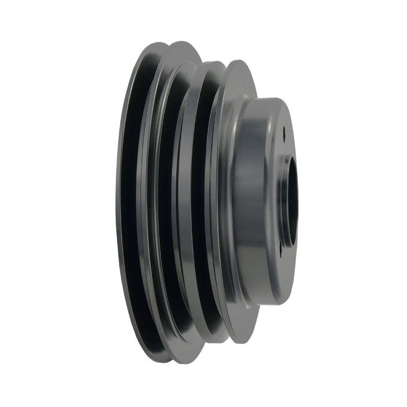 Chevy Big Block Long Water Pump Triple-Groove Aluminum Crankshaft Pulley – Black