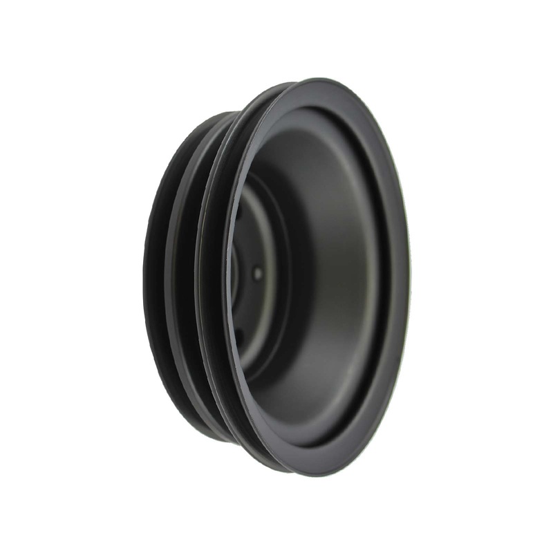 Chevy Big Block Long Water Pump Triple-Groove Steel Crankshaft Pulley – Black
