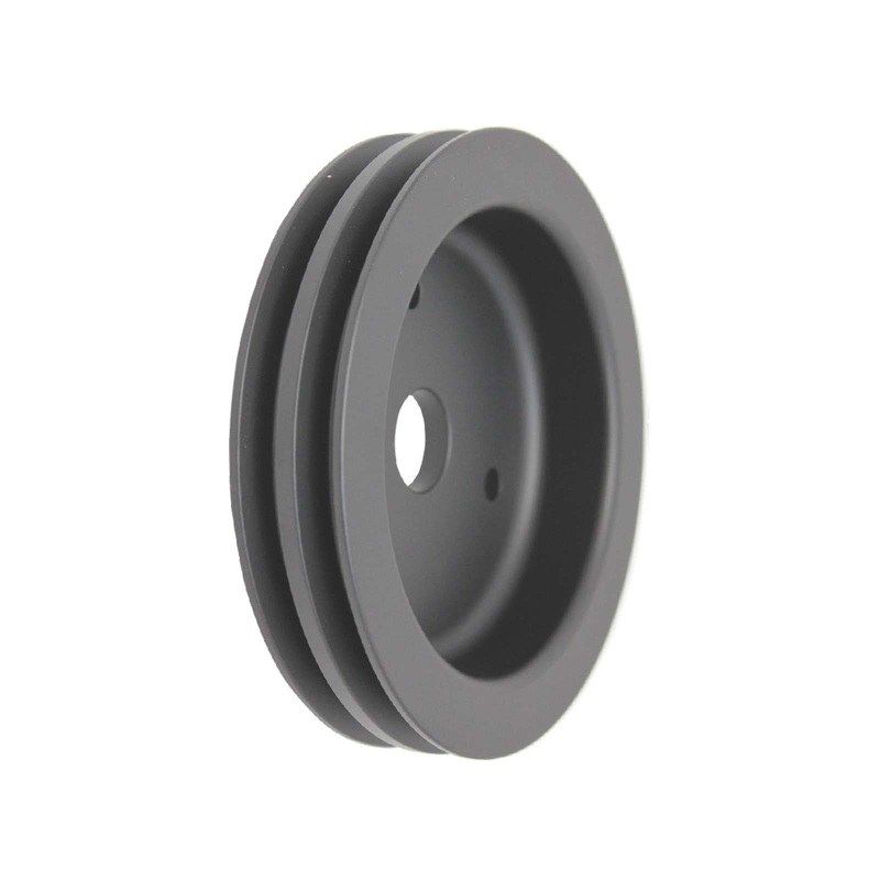 Chevy Big Block Short Water Pump Double-Groove Aluminum Crankshaft Pulley – Black
