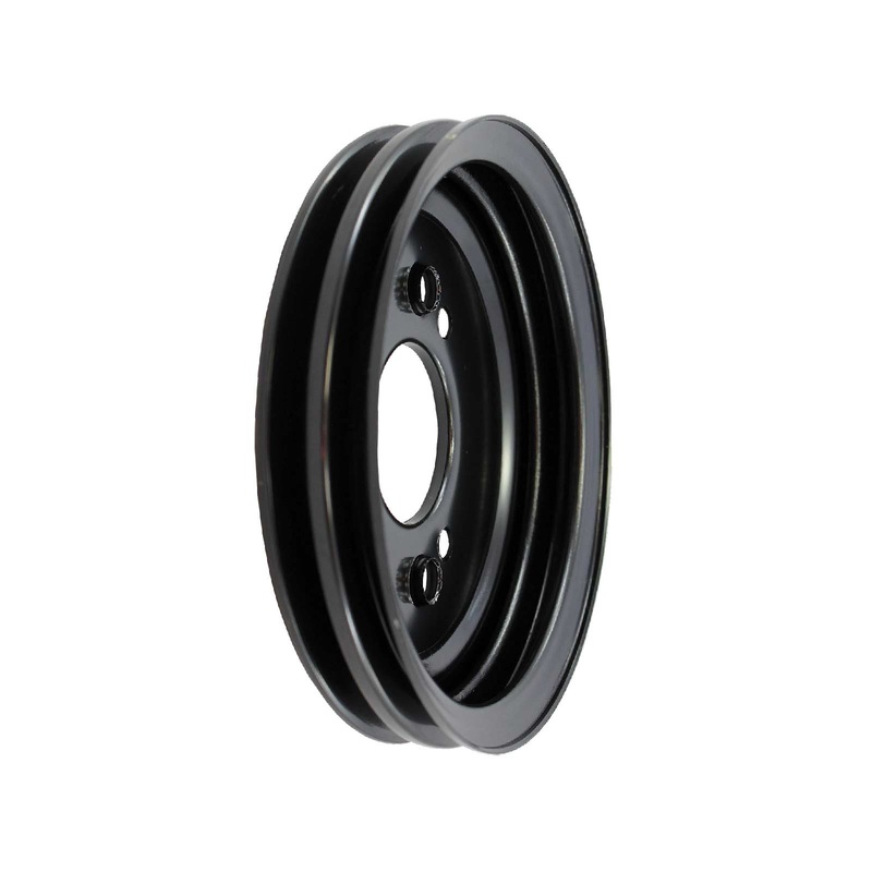 Chevy Big Block Short Water Pump Double-Groove Steel Crankshaft Pulley – Black