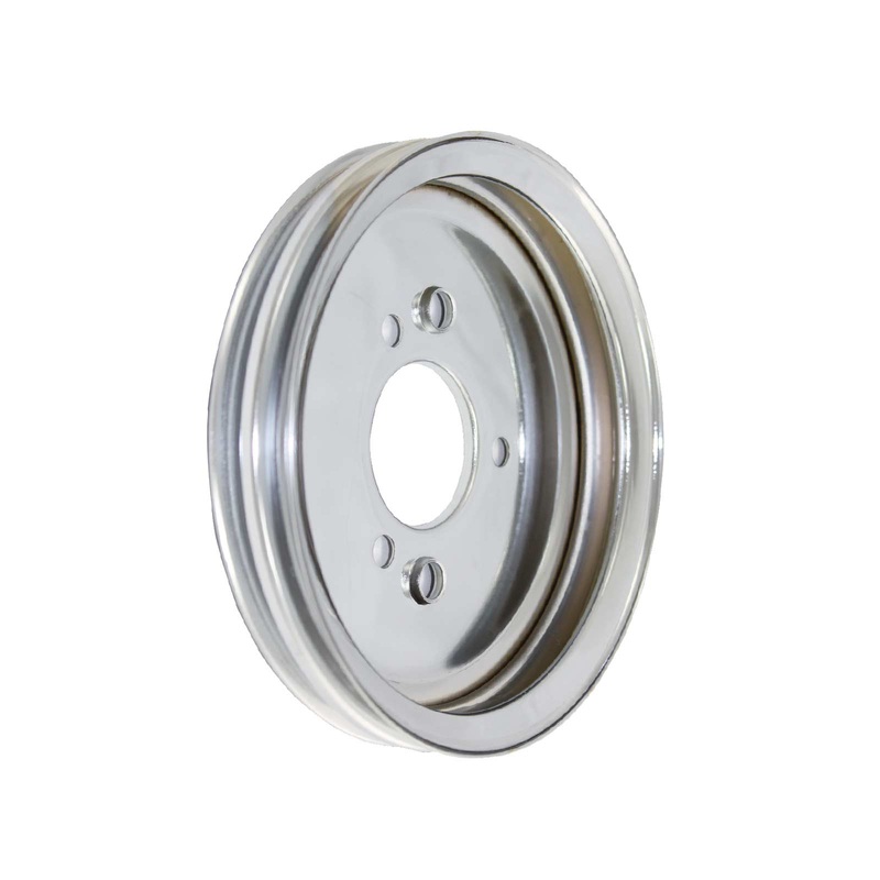 Chevy Big Block Short Water Pump Double-Groove Steel Crankshaft Pulley – Chrome