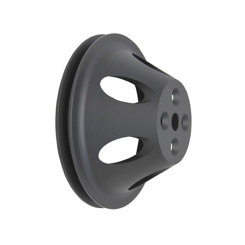 Chevy Big Block Single-Groove Aluminum Short Water Pump Pulley – Black