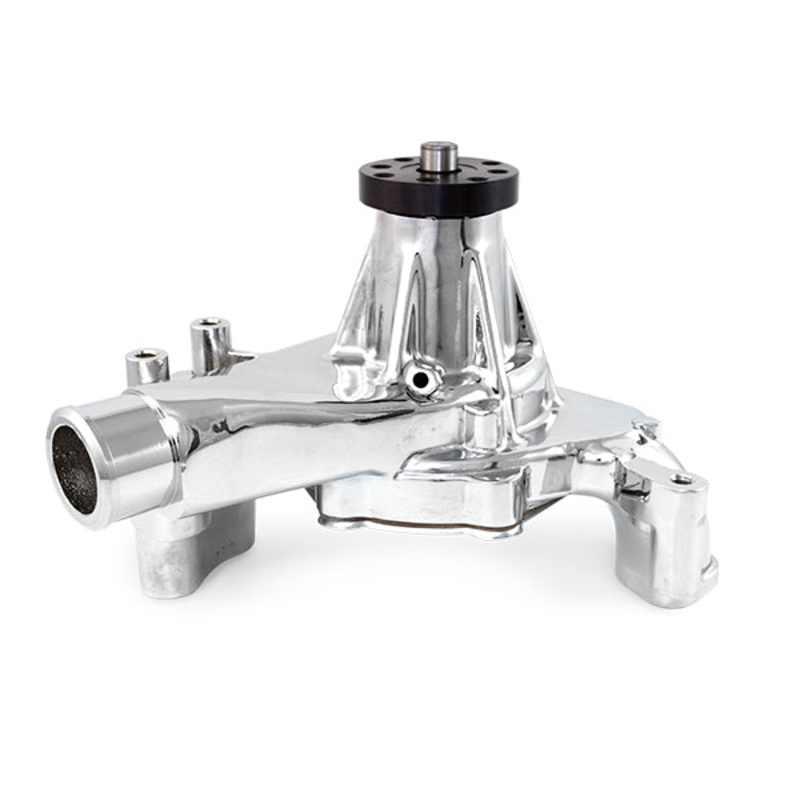 Chevy Small Block Long-Style Reverse Rotation High-Flow Mechanical Water Pump – Chrome
