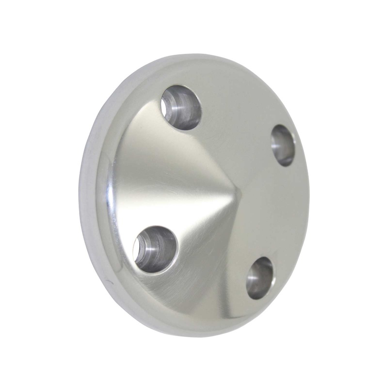 Chevy Small Block Long Water Pump Aluminum Nose Cone Pulley Cover – Satin