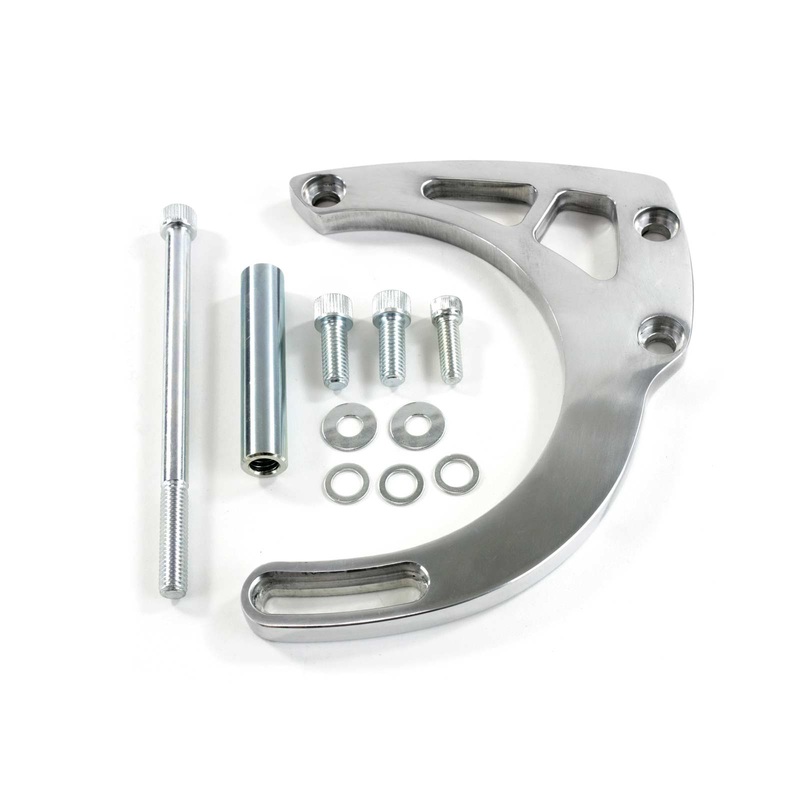 Chevy Small Block Long Water Pump Mid-Mount Alternator Bracket – Polished