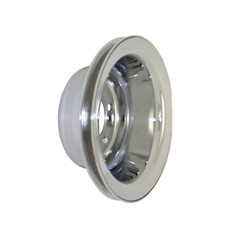 Chevy Small Block Long Water Pump Single-Groove Steel Crankshaft Pulley – Chrome