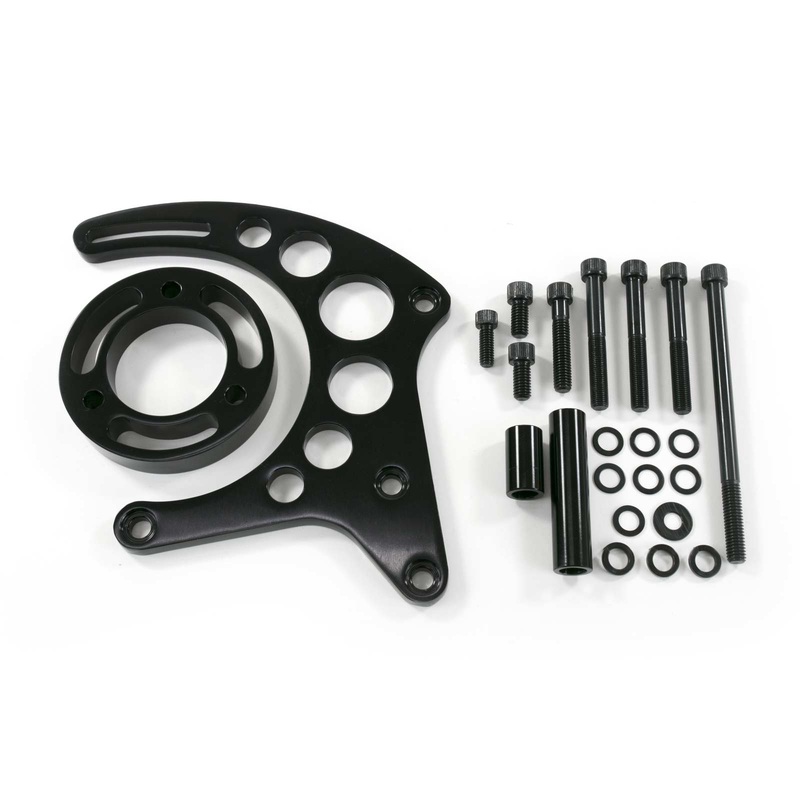 Chevy Small Block Long Water Pump Upgraded Alternator Bracket – Black